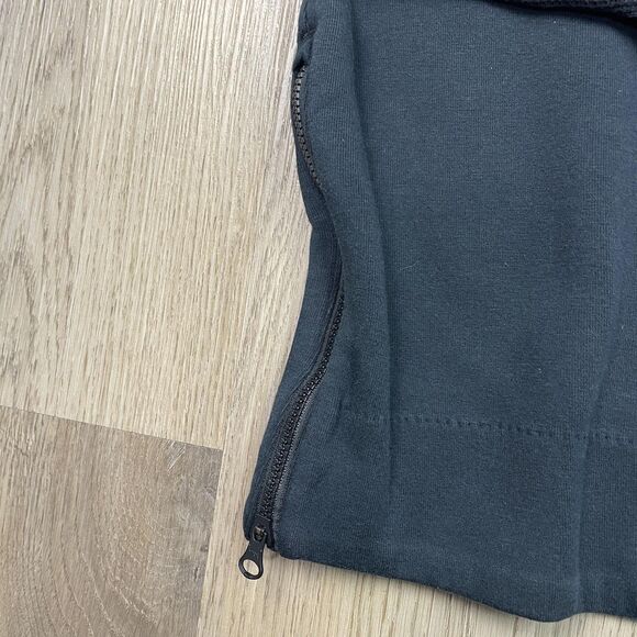 Nike Sweatshirt Womens Medium Black Striped Sleeve Side Zip Pullover Crewneck - Picture 5 of 12